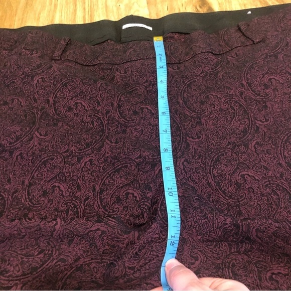 Lane Bryant The Allie Purple Paisley Stretch High Rise Dress Pants Plus Size 26R - Picture 8 of 11